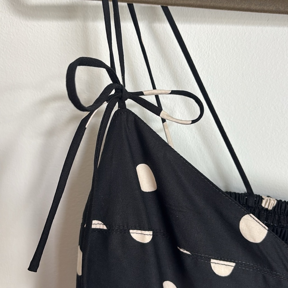 En Saison Black Midi Dress with White Polka Dots - Picture 3 of 13